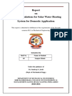 Design Calculations for Solar Water Heating System