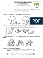 Avaliacao de MATEMÁTICA - 1º Ano