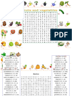 Fruits and Vegetables Wordearch Wordsearches 70292