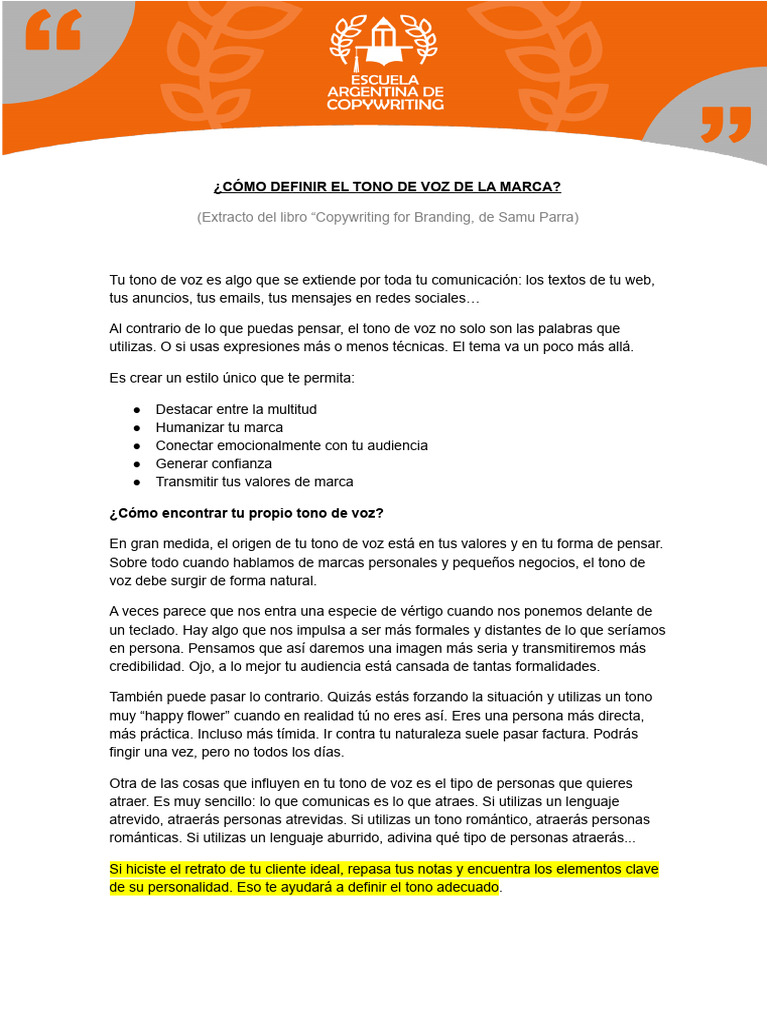 Definiendo el Tono de Voz de tu Marca | PDF | Puntuación | Ritmo