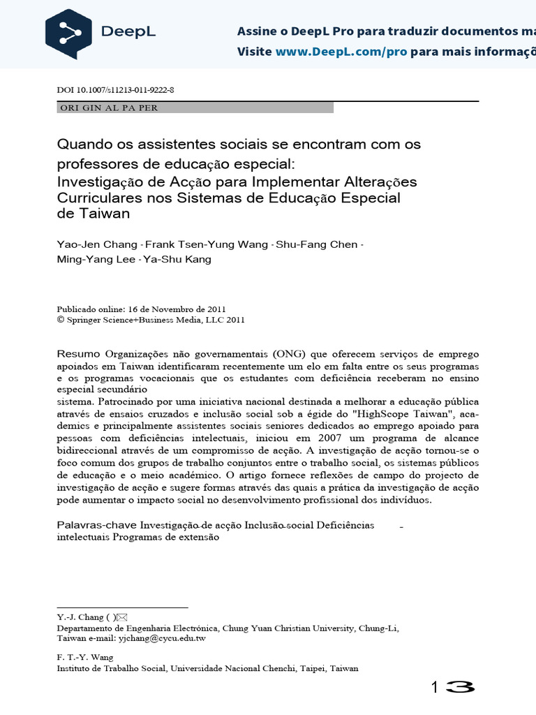 Chang 2011 When Social Workers Meet Special Education Teachers Action