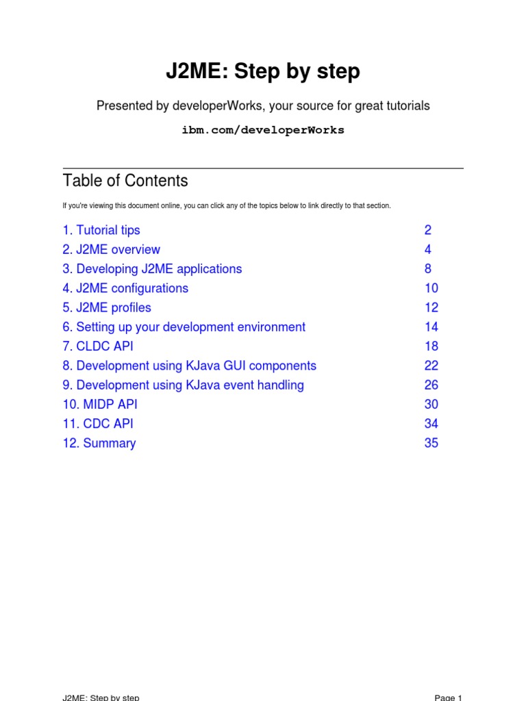 J2ME Step by Step | PDF | Java Virtual Machine | Java (Programming ...