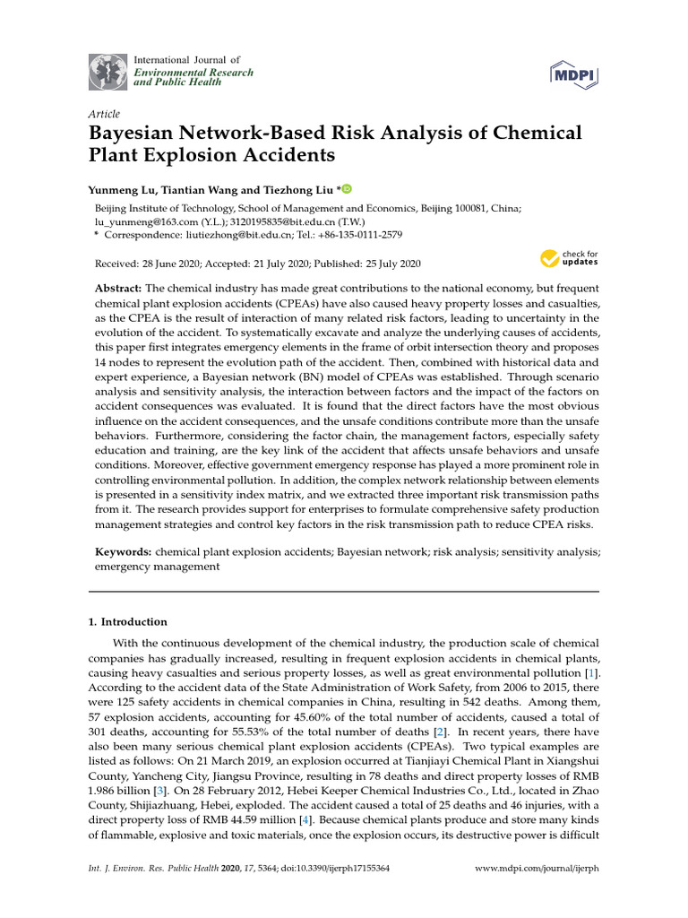 Ijerph 17 05364 | PDF | Bayesian Network | Risk