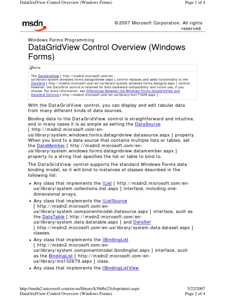 Data Grid View | PDF | Class (Computer Programming) | Object (Computer ...