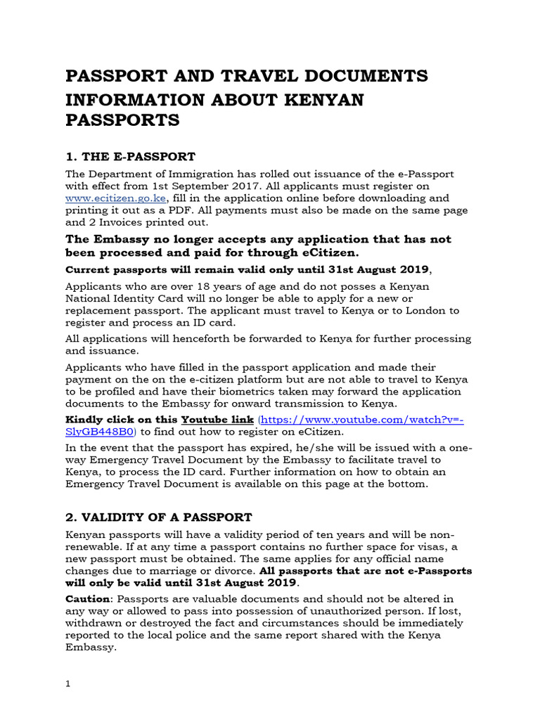 Kenyan Passport Application Requirements | PDF | Identity Document ...