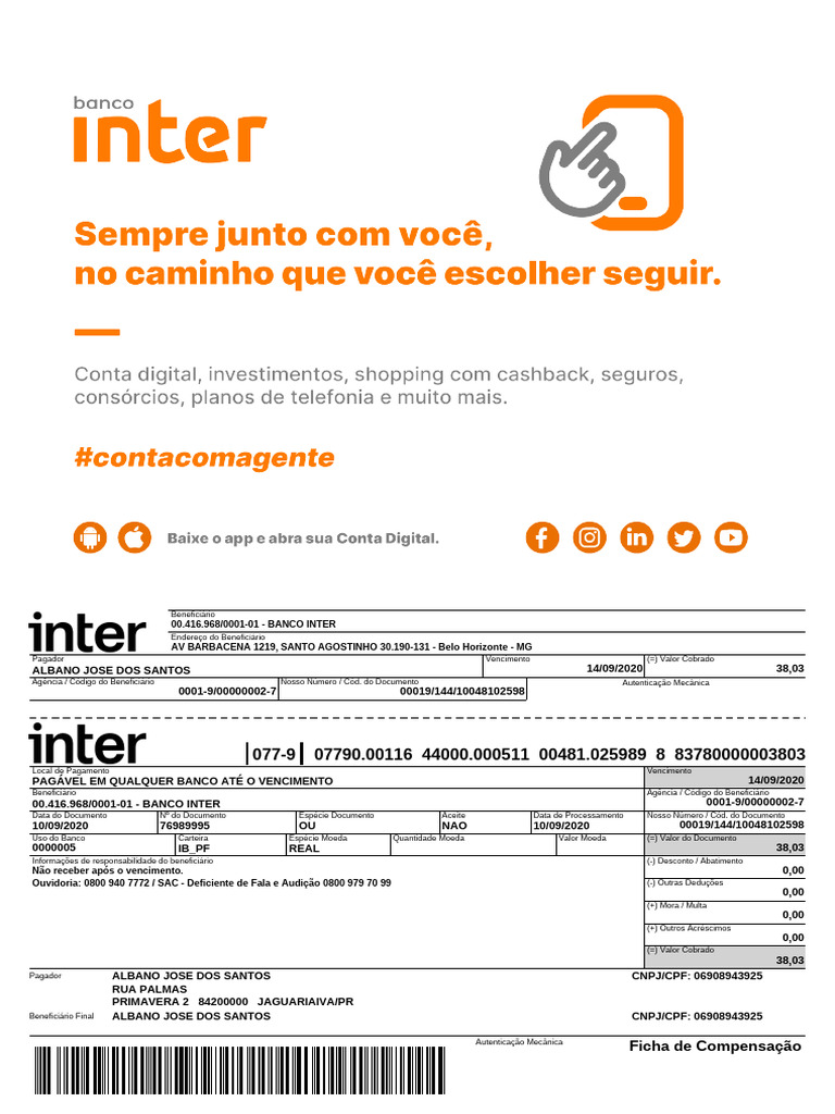 Ficha de Compensação | PDF | Dinheiro
