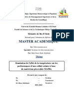 Master Academique: Mémoire de Fin D'étude