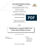 Modélisation Et Commande MPPT D'un Système Photovoltaïque Autonome