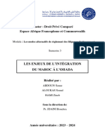 Exposé Les enjeux de l’intégration du Maroc à l'OHADA