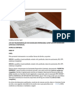 Modelo de Contrato Social Limitada Unipessoal