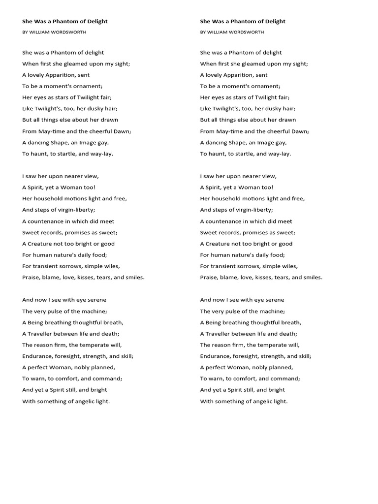 Wordsworth's Ideal Woman | PDF