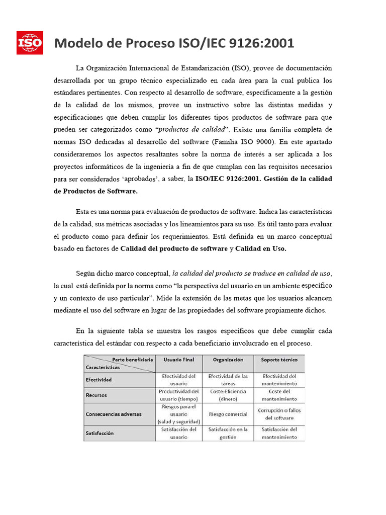 Guía ISO 9126 para Calidad de Software | PDF | Software | Calidad ...