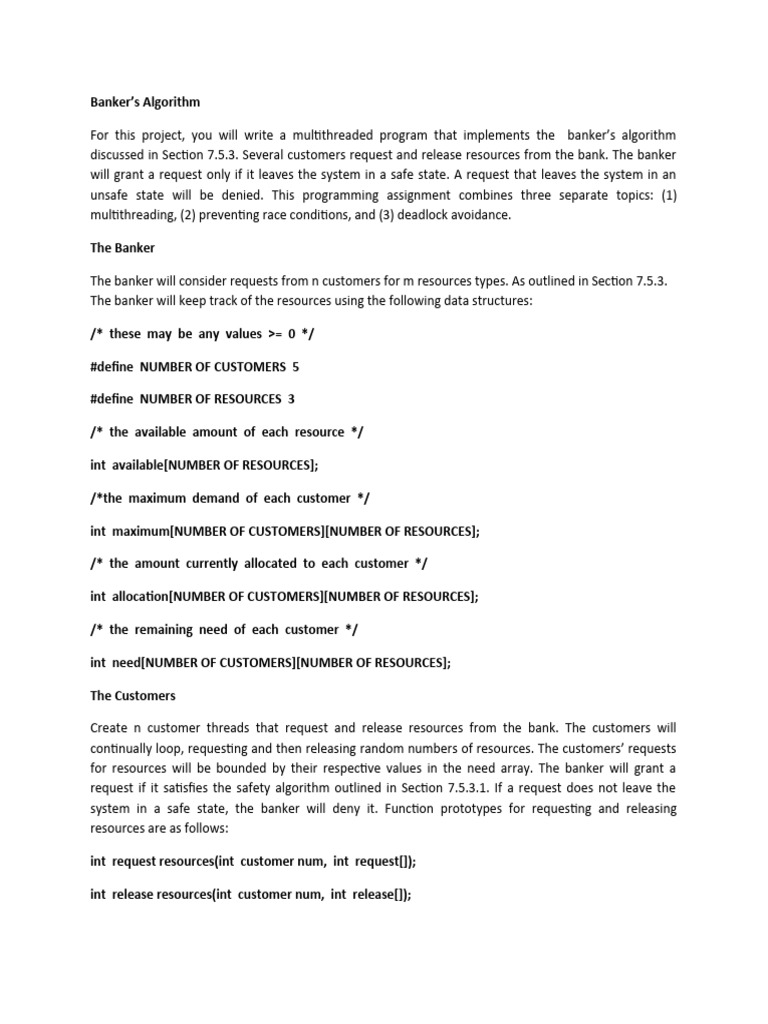 Banker s algorithm proect pdf command line interface shell