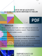 LESSON 5 Importance of Qualitative Research across Different Fields