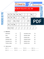 Números Hasta El 99 para Primero de Primaria