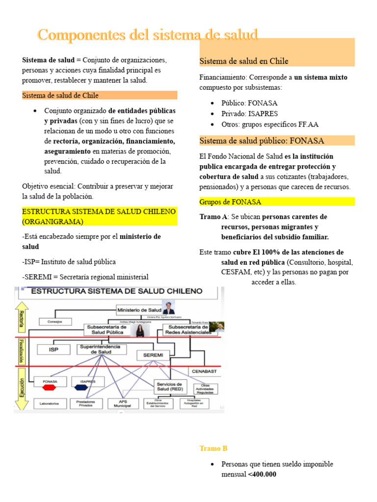 Estructura y Financiamiento del Sistema de Salud Chileno | PDF ...