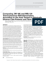 Comparing JM-105 and MBJ-20 Transcutaneous Bilirubinometers According To The Area Tested in Ethnically Diverse Late-Preterm and Term Neonates
