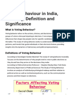 Voting Behaviour in India, Meaning, Definition and Significance