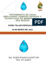 PRESENTACION CURSO TRATAMIENTO DE AGUA EMPLEANDO OSMOSIS INVERSA Y TDM APLICACIONES INDUSTRIALES 3ra Sesion