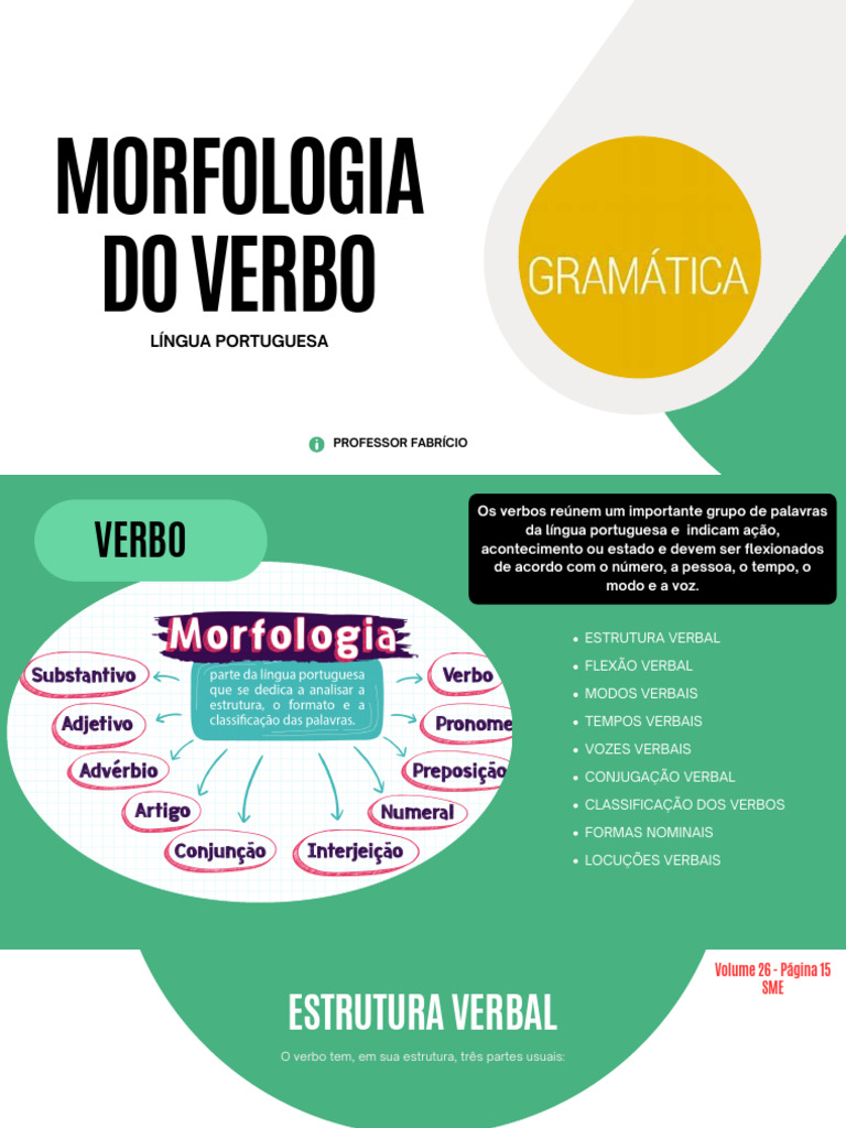 Morfologia do VERBO | PDF | Assunto (gramática) | Verbo