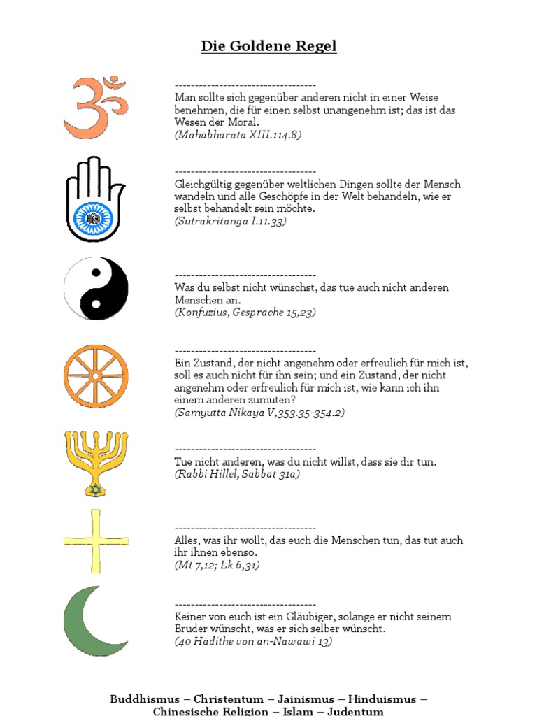 Goldene Regel - Arbeitsblatt