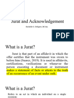 Jurat and Acknowledgement