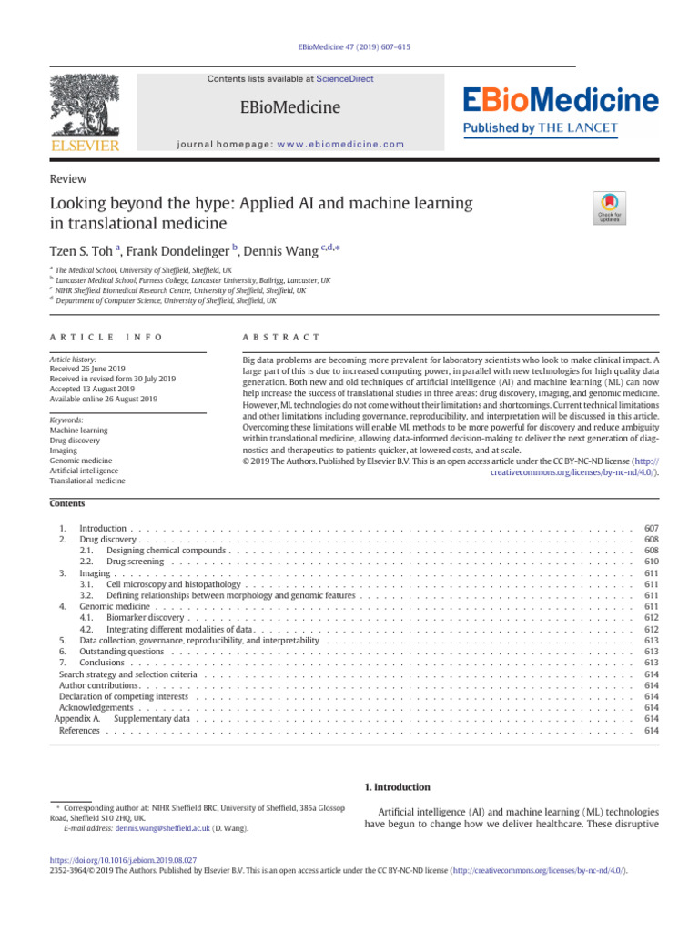 AI and Machine Learning in Medicine | PDF | Deep Learning | Machine ...