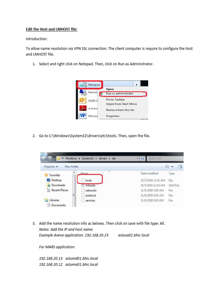 Edit The Host and LMHOST | PDF | Computers