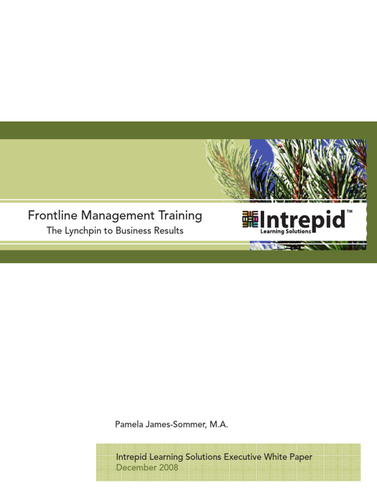 Frontline Management Training Insights | PDF | Leadership | Talent ...