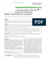 Weight-Bearing Recommendations After First Metatarsophalangeal Joint Arthrodesis Fixation: A Biomechanical Comparison