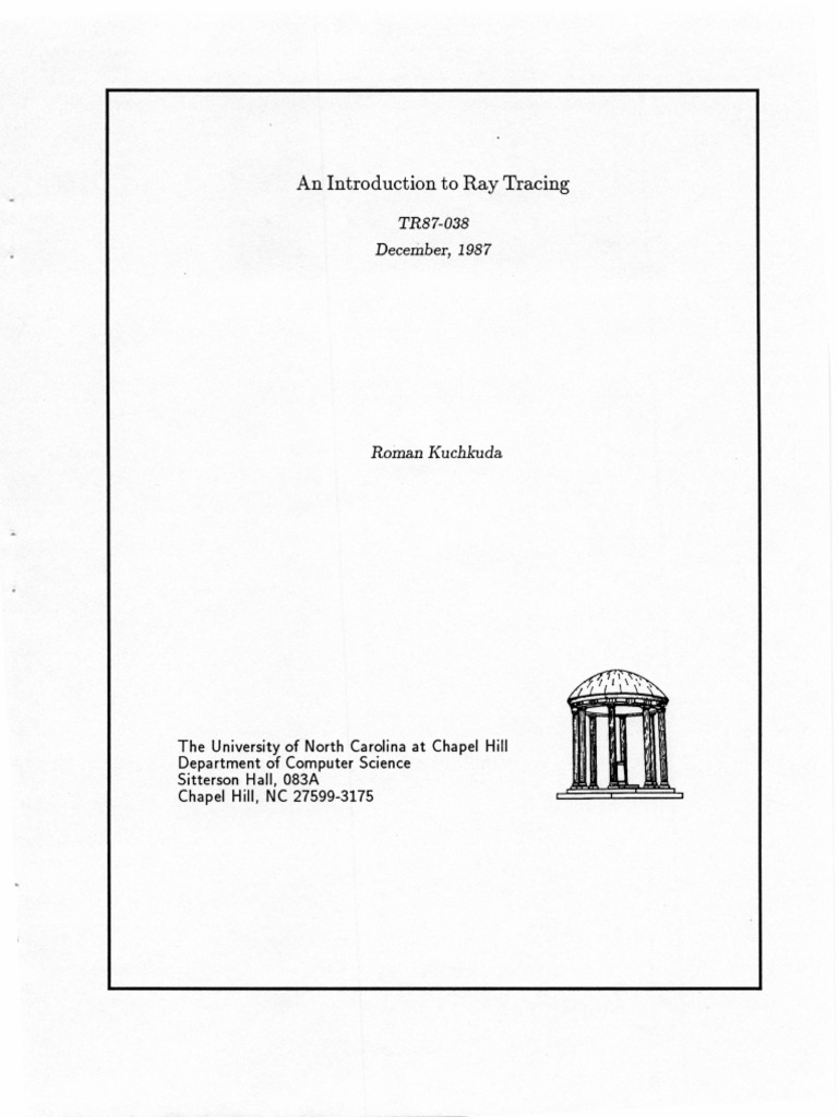 An Introduction To Ray Tracing: TR87-038 December, 1987 | PDF ...