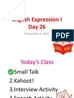English Expression L Day 26: November 2, 2021
