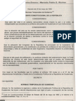 Normas Temporaies de Gobierno: Con Bese en Tas Facultadesquele Confiereef Articulo183inciso E) y Ef 21 de Las