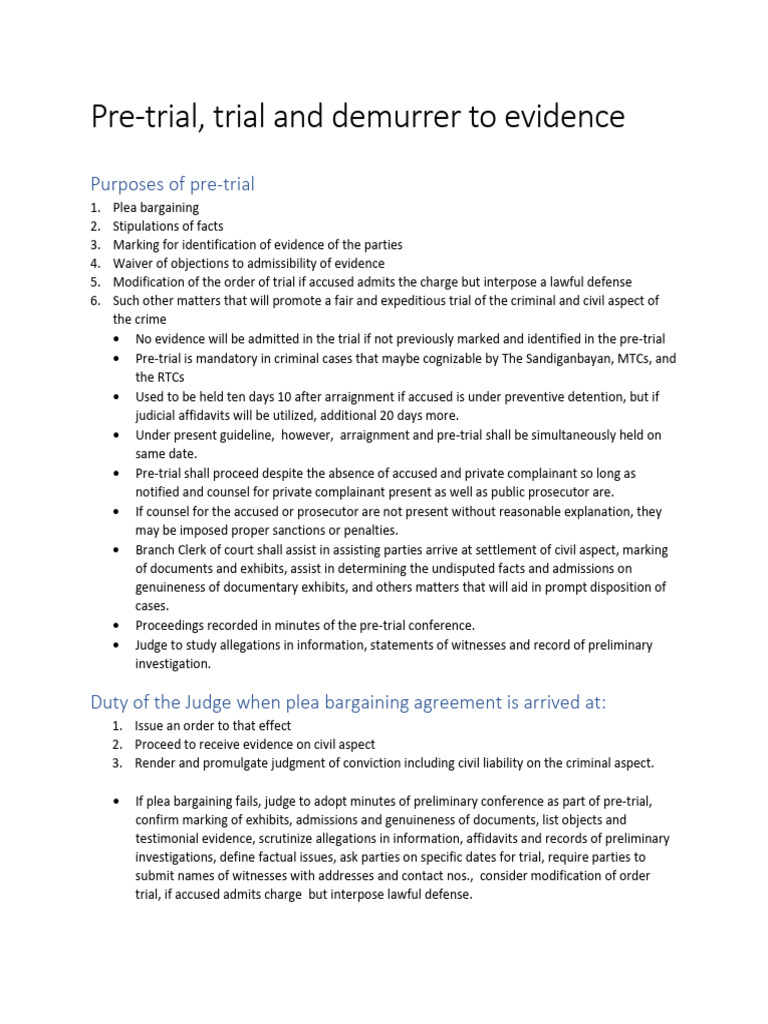 Pre Trial Pdf Lawsuit Trials