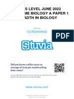 6331e8aa34de3 Stuvia 1936624 Ocr As Level June 2022 Marksheme Biology A Paper 1 Breadth in Biology