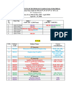 Makeup Exam Slots-2nd, 4th, 6th, 8th Sem & MTech 2nd Sem