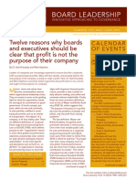 Twelve Reasons Why Boards and Executives Should Be Clear That Profit Is Not The Purpose of Their Company