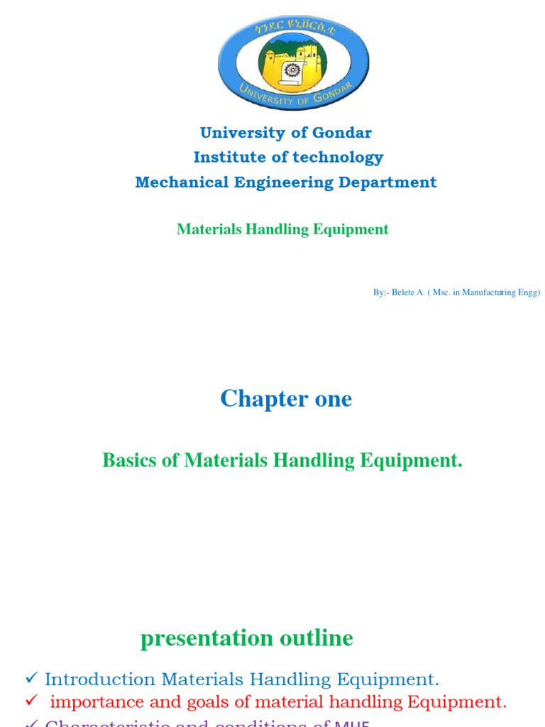Overview of Material Handling Equipment | PDF | Warehouse | Secondary ...