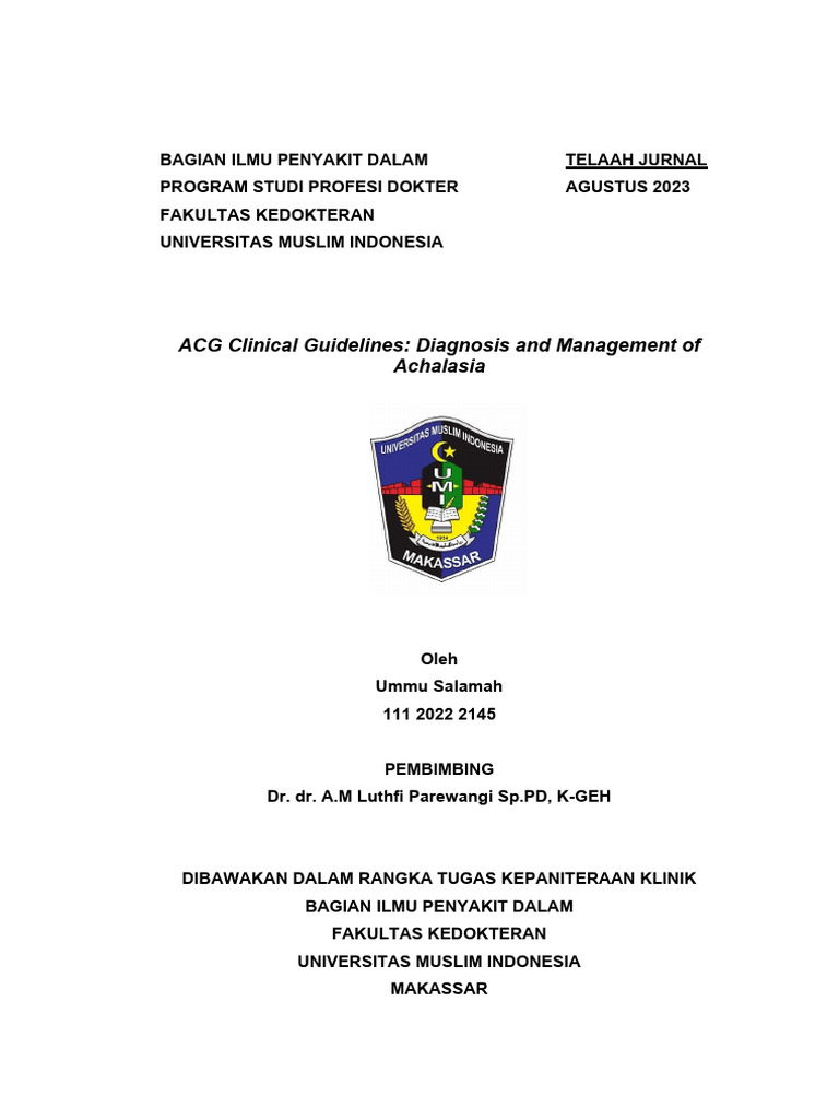 Telaah Jurnal ACG Clinical Guidelines: Diagnosis and Management of ...
