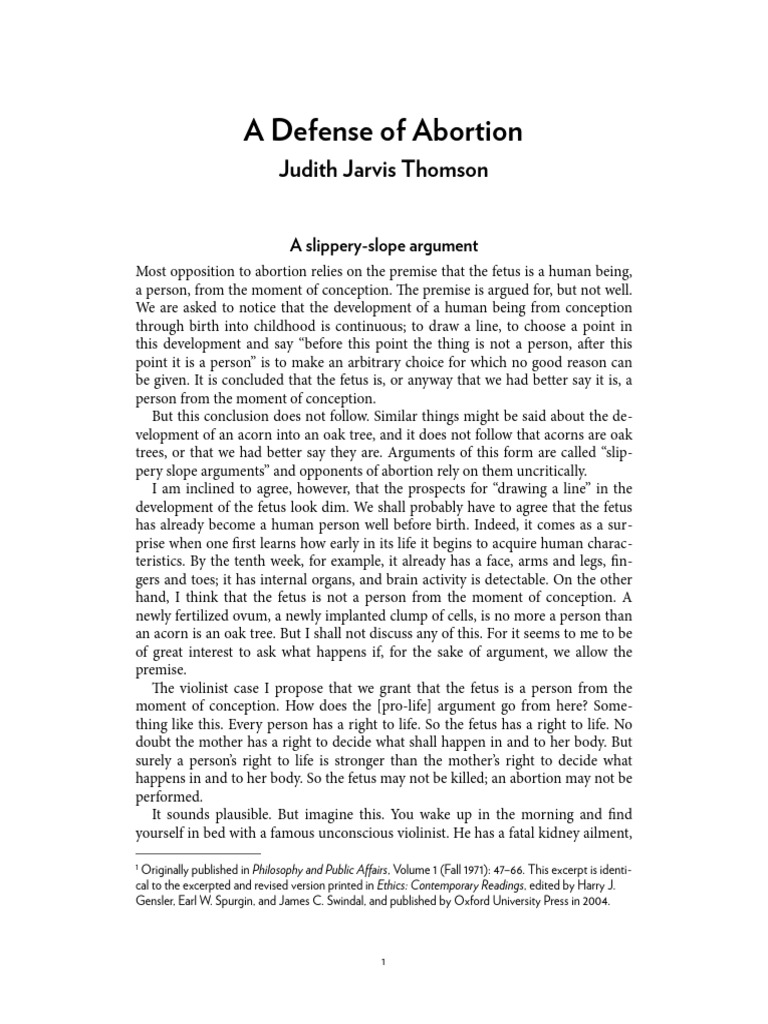 Abortion: A Philosophical Defense | PDF | Abortion | Pregnancy
