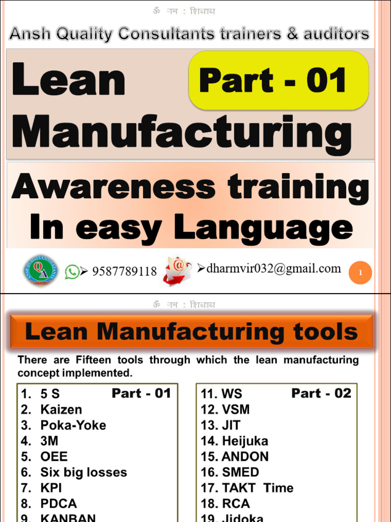 Lean Manufacturing Awareness Training | PDF | Lean Manufacturing ...