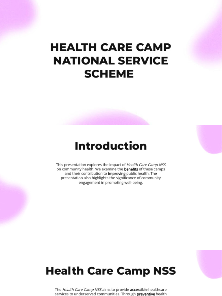 Health Care Camp NSS | PDF | Self-Improvement | Wellness