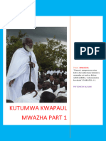 Kutumwa Kwapaul Mwazha Part 1 (Shona)