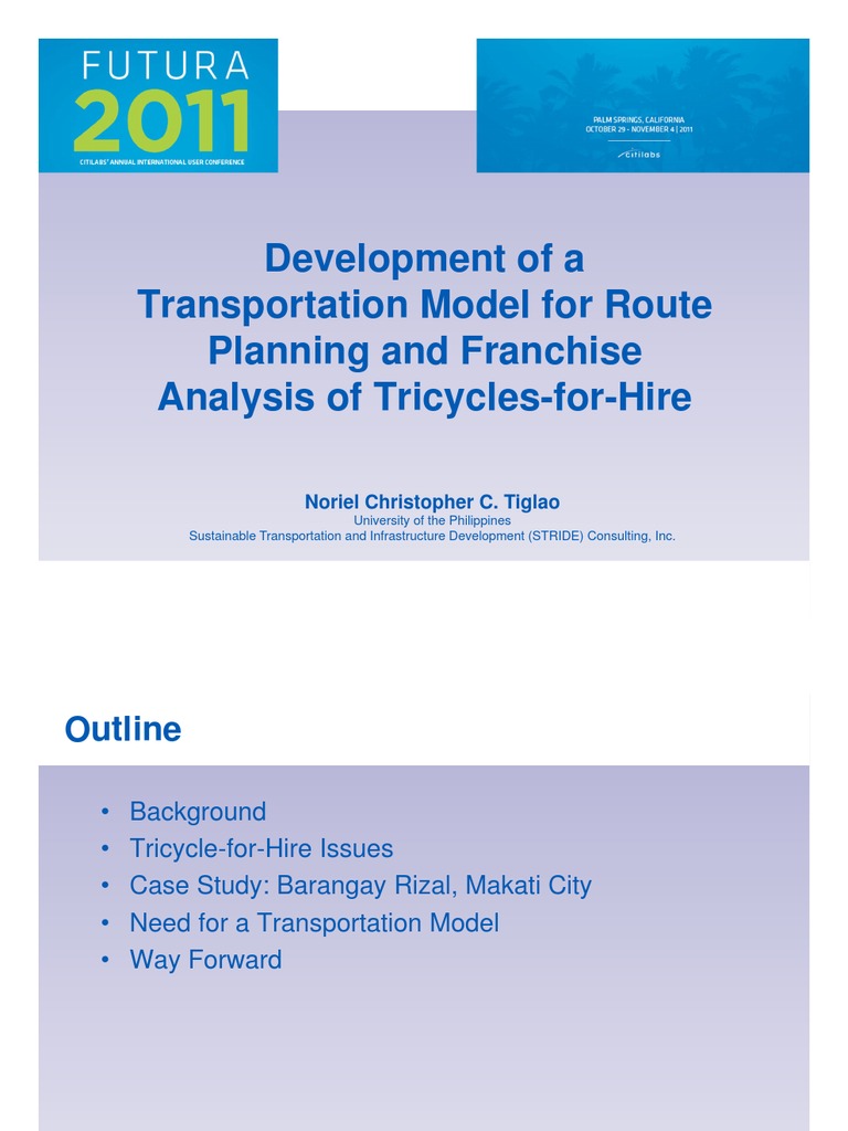 Development of A Transportation Model For Route Planning and Franchise
