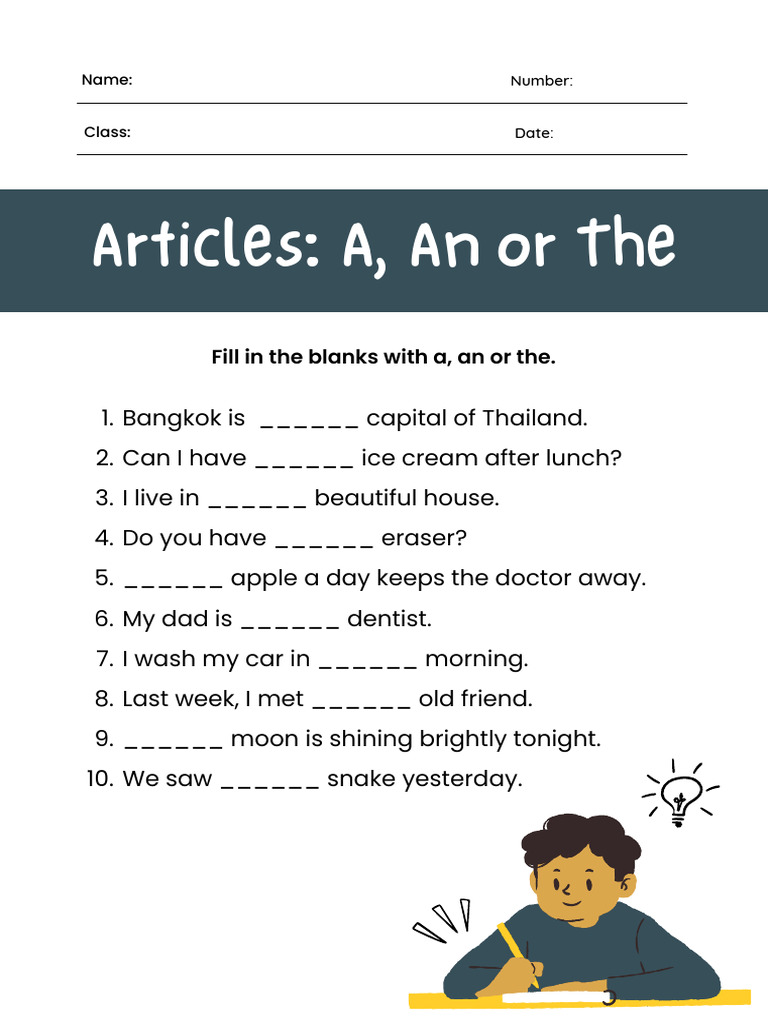 A/An/The Articles Worksheet | PDF | Career & Growth | Computers