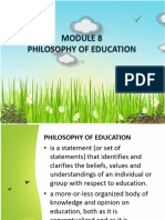 Module 8 Philosophy of Education