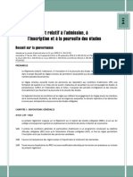 B 01 Reglement Relatif A L Admission Inscription Et Poursuite Des Etudes