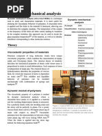 Dynamic Mechanical Analysis