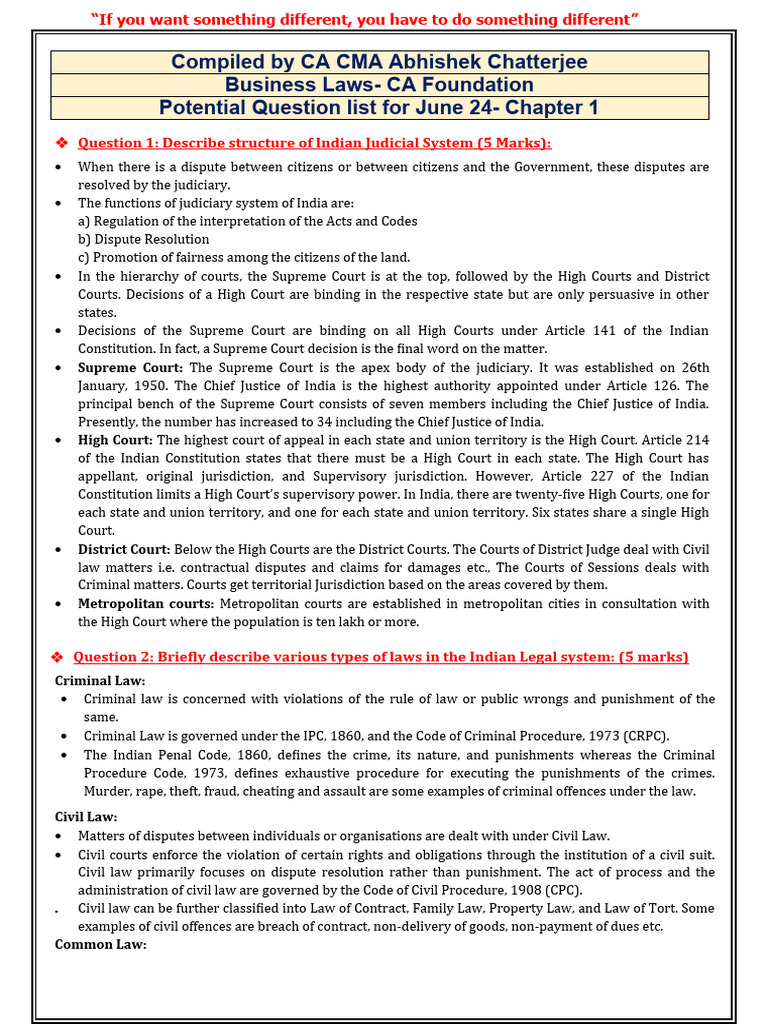 Overview of Indian Judicial System | PDF | Supreme Courts | Crimes