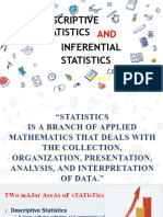 Descriptive Statistics Inferential Statistics: Chinna Chadayan